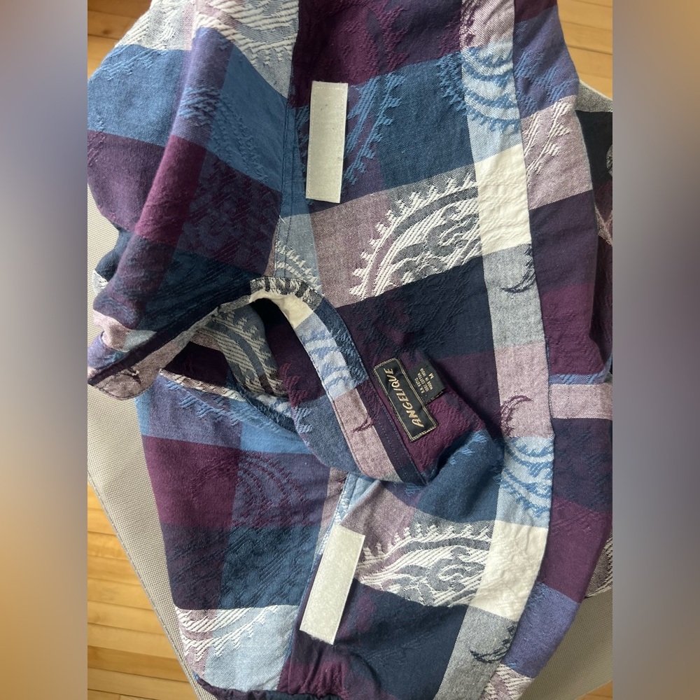 Vintage Paisley Plaid Cotton Button-Down Shirt Medium - Picture 4 of 4